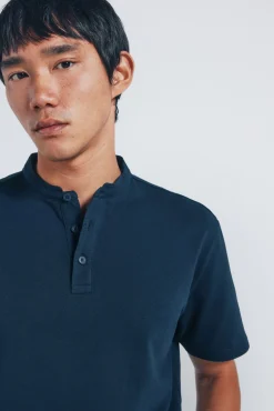 Polo piqué cuello mao regular fit