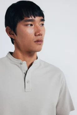 Polo piqué cuello mao regular fit