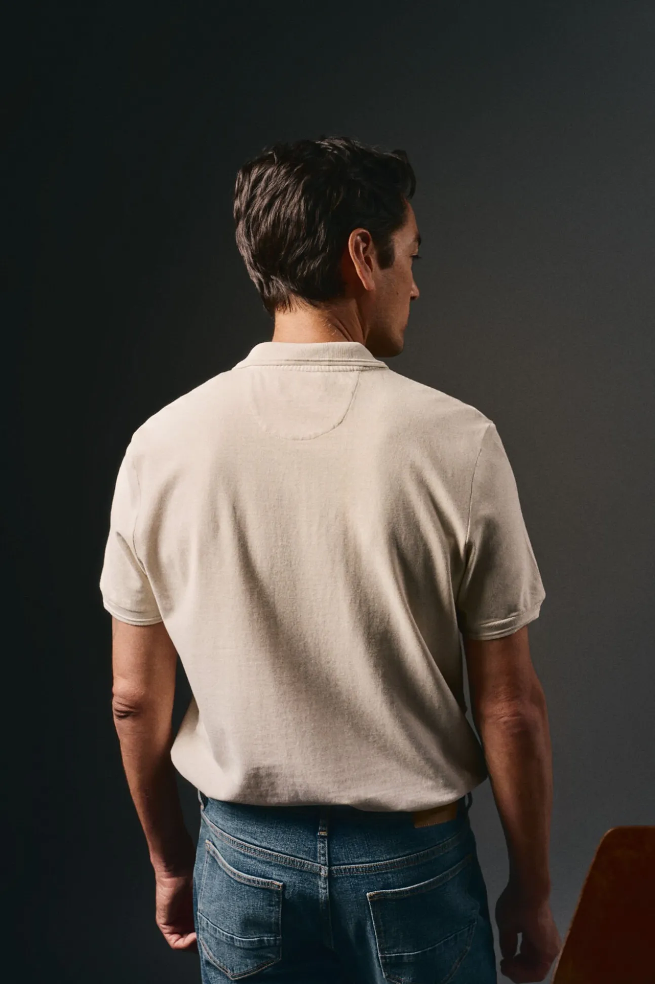 Polo piqué lavado bordado avión