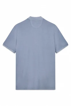 Polo piqué lavado bordado avión