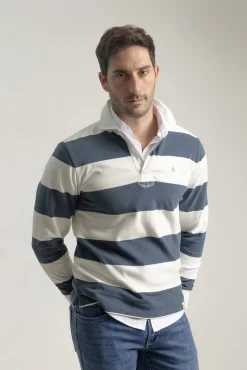 Polo rayas azul tinta