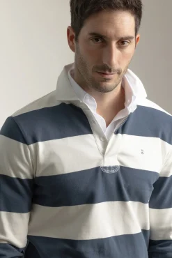 Polo rayas azul tinta