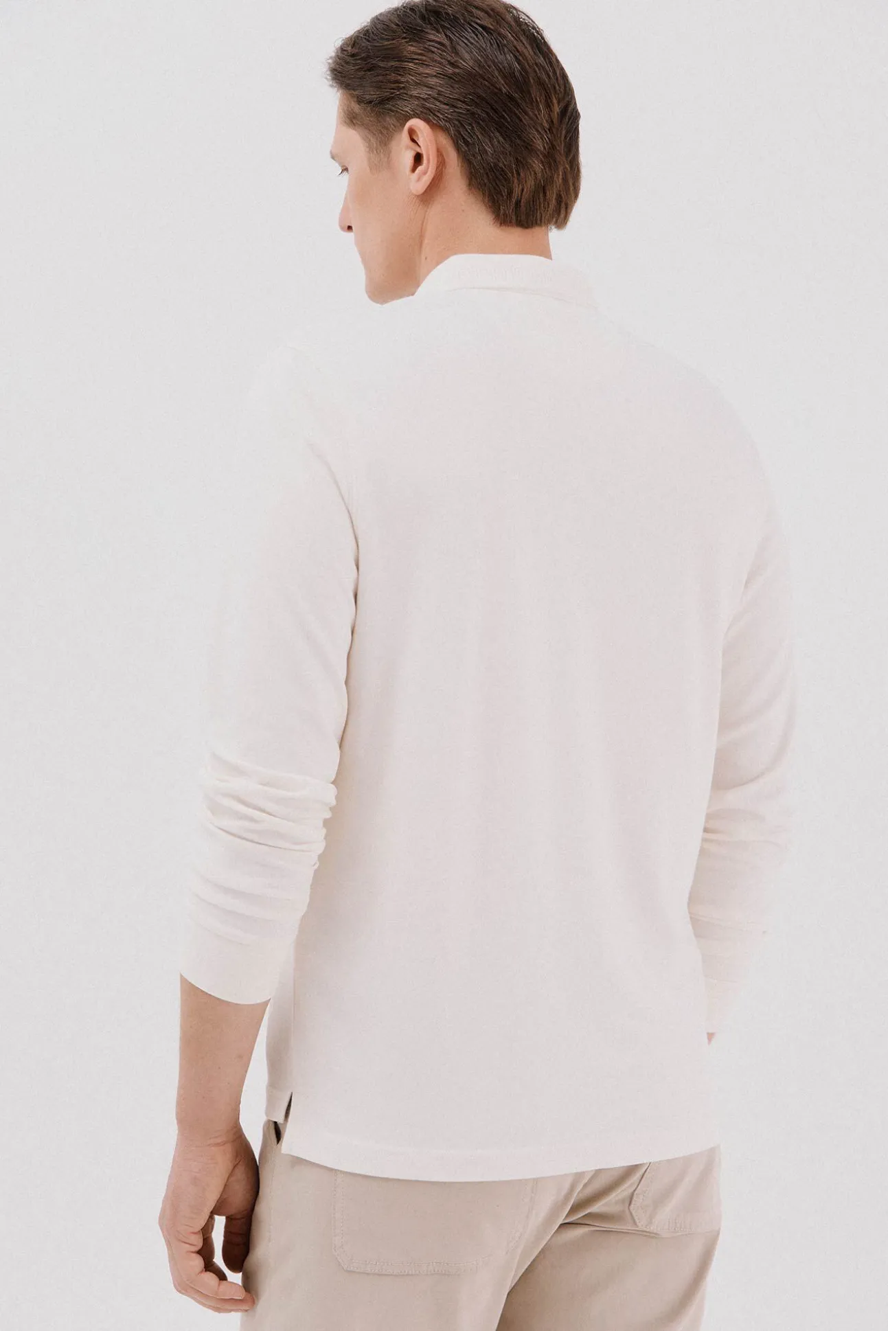 Polo refinado manga larga