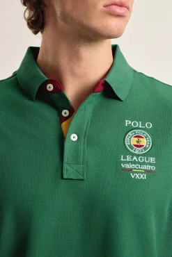 Polo Valecuatro de hombre verde intenso escudo España