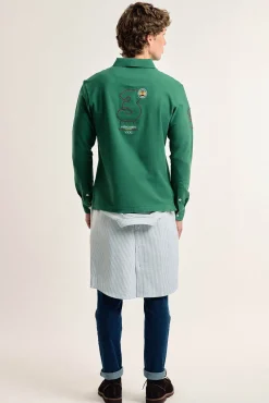 Polo Valecuatro de hombre verde intenso escudo España