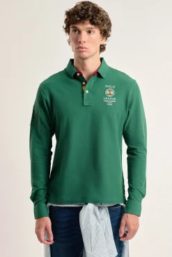 Polo Valecuatro de hombre verde intenso escudo España