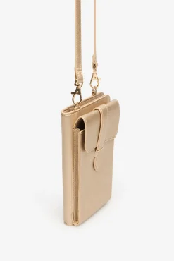 Portamóvil cartera dorado