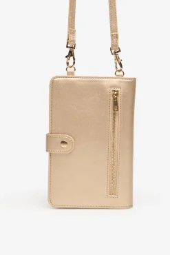 Portamóvil cartera dorado