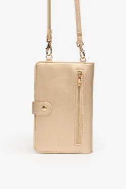 Portamóvil cartera dorado