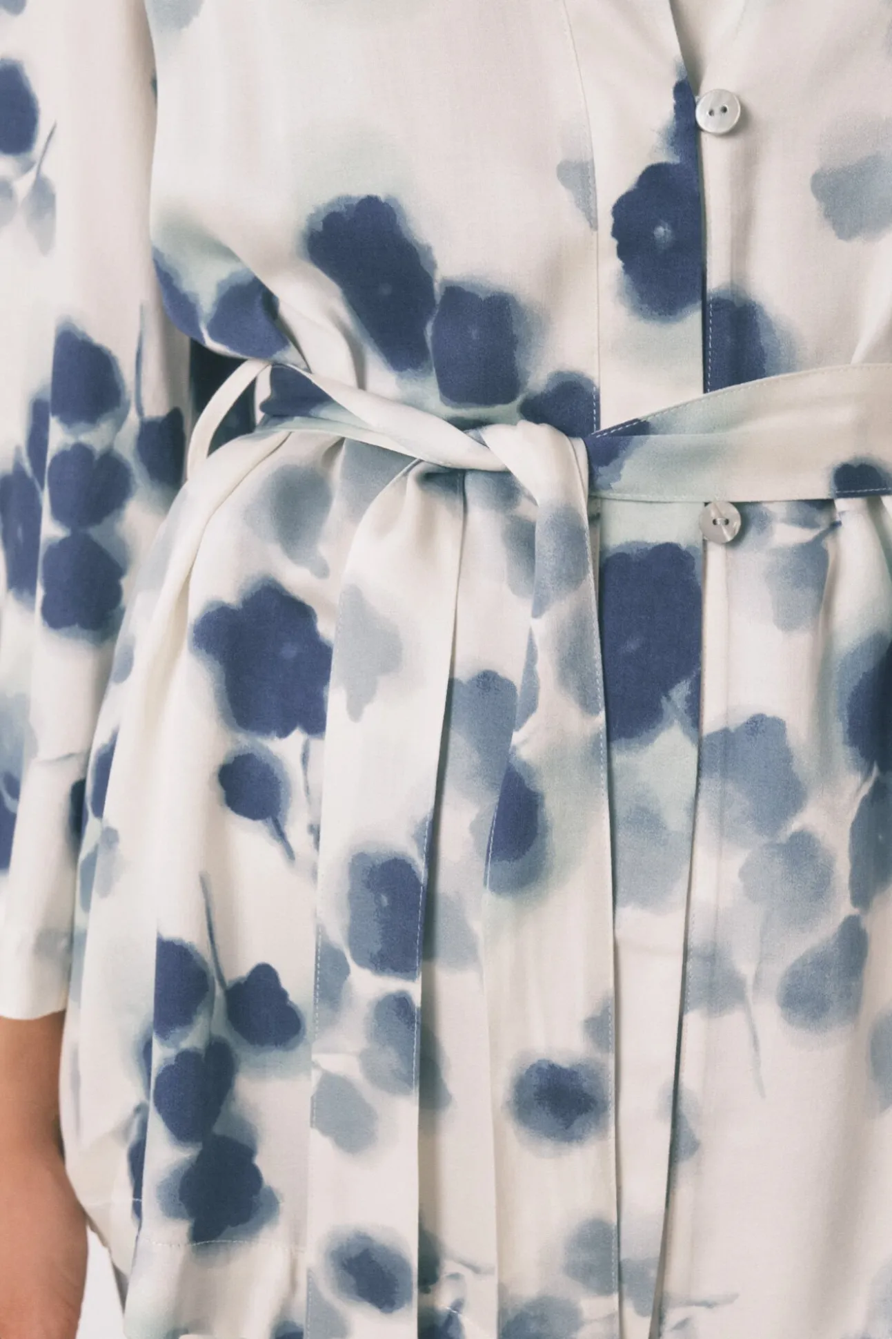 Set pijama satén floral verde