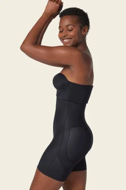 Short media pierna tiro extra alto, levanta glúteos