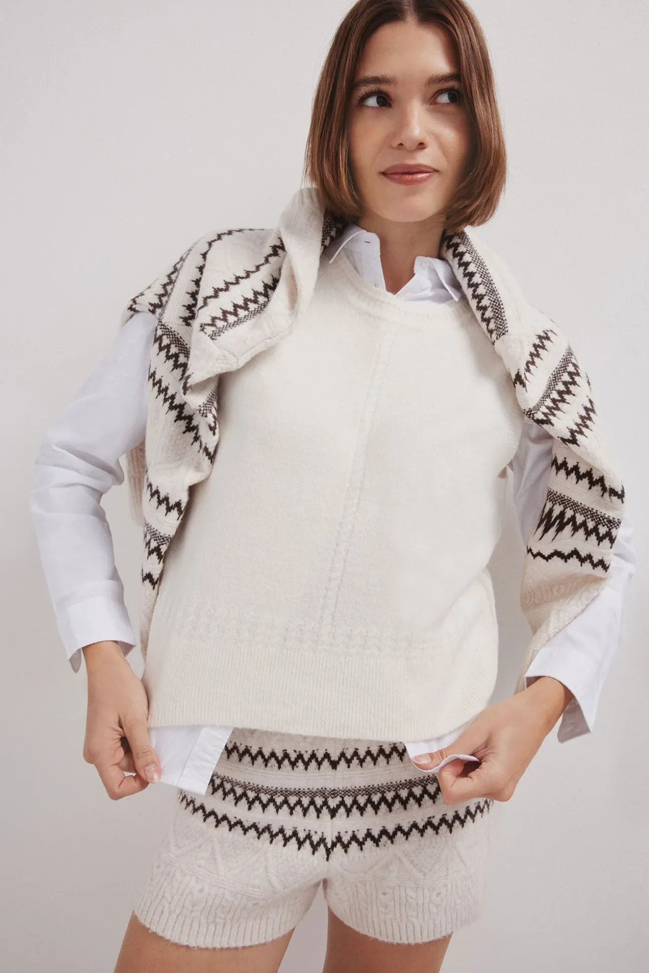 Shorts punto jacquard