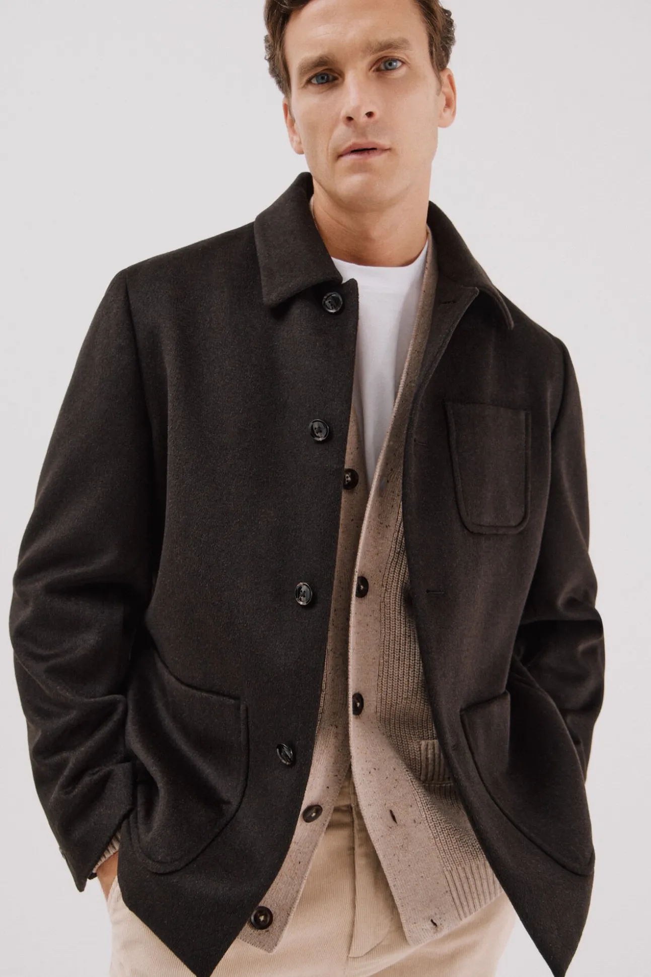 Sobrecamisa botones lana