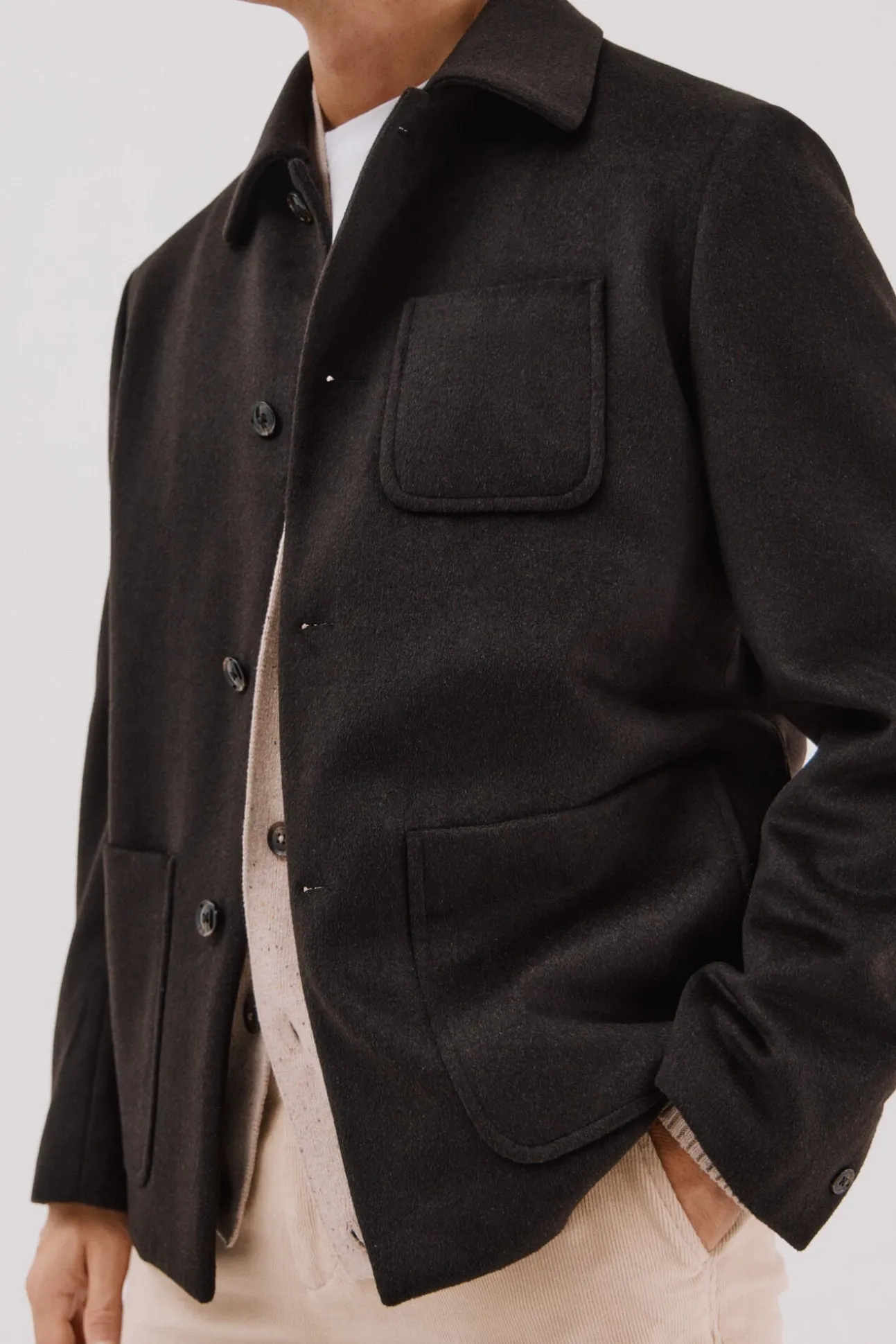 Sobrecamisa botones lana