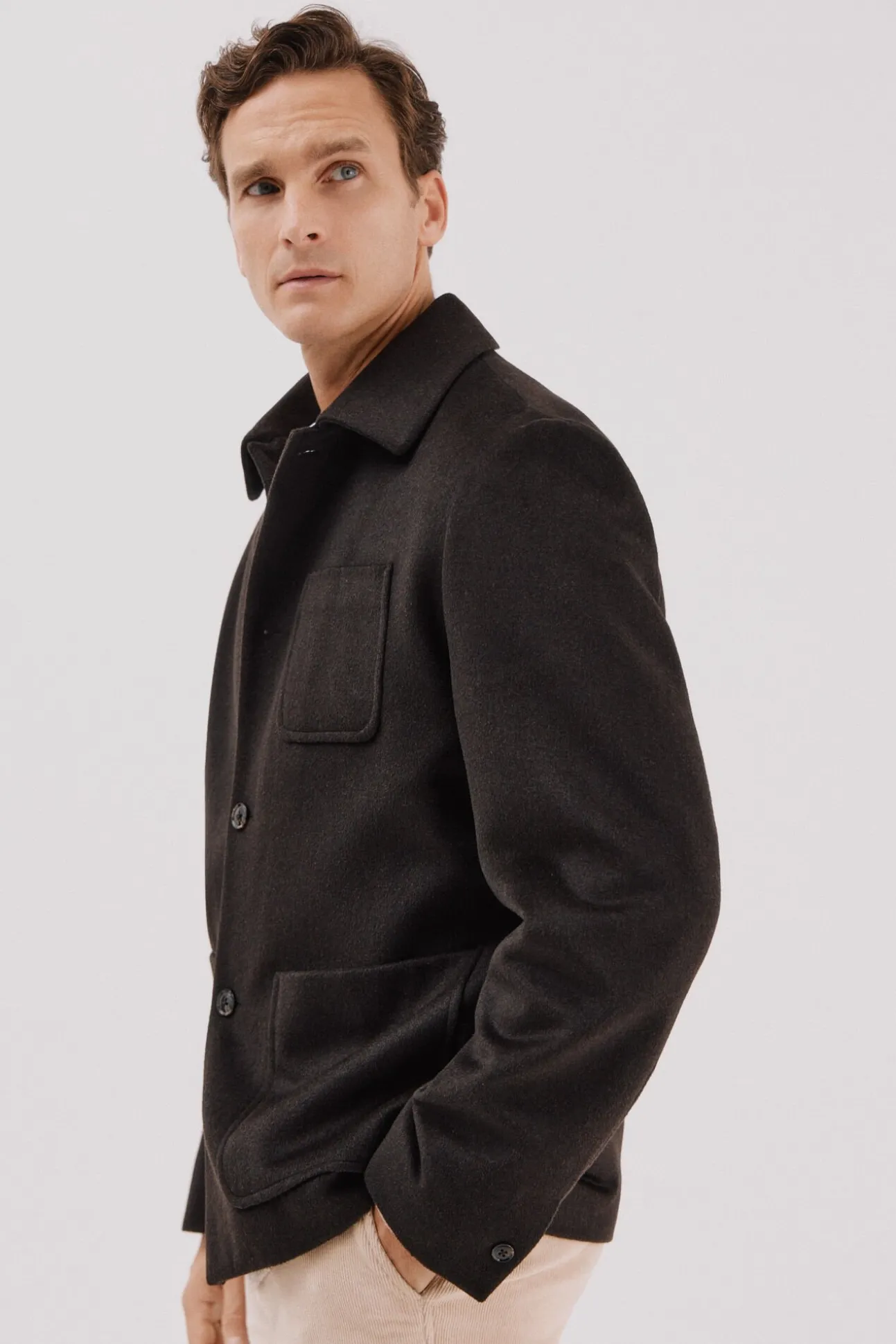 Sobrecamisa botones lana