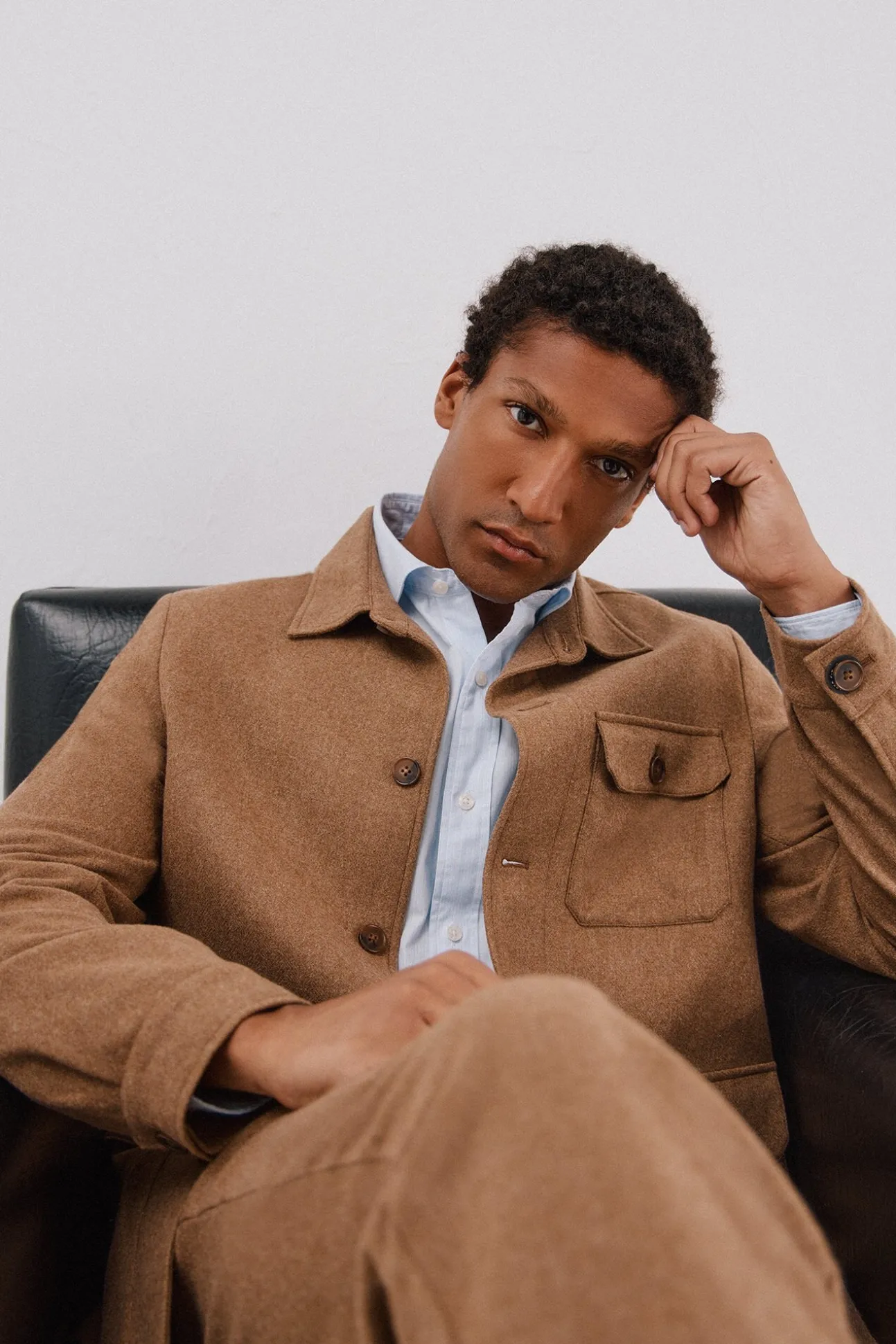 Sobrecamisa lana camel