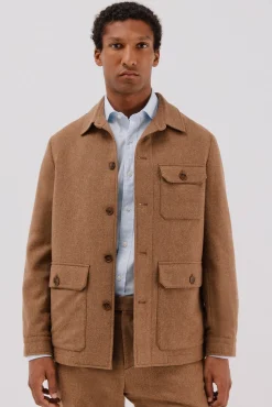 Sobrecamisa lana camel