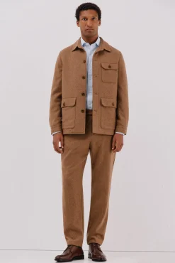 Sobrecamisa lana camel