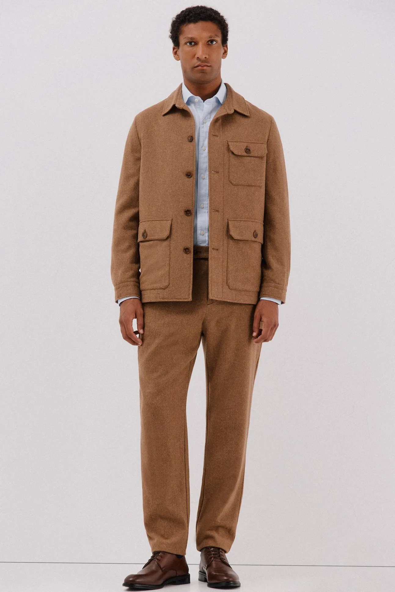 Sobrecamisa lana camel