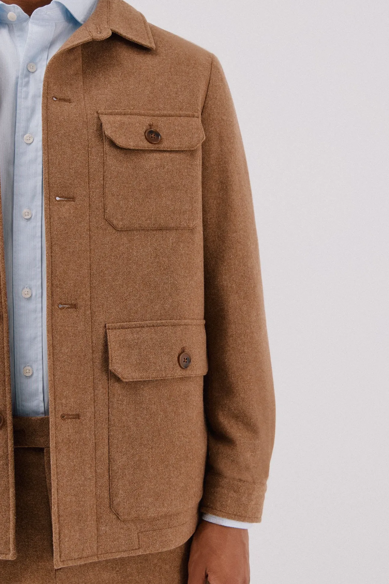 Sobrecamisa lana camel