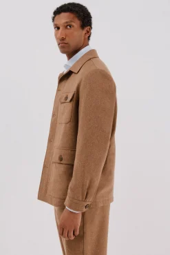 Sobrecamisa lana camel