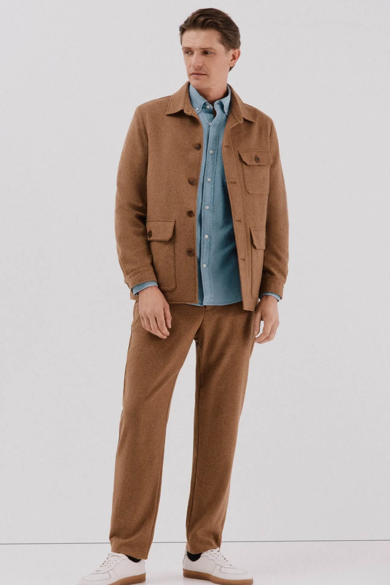 Sobrecamisa lana camel