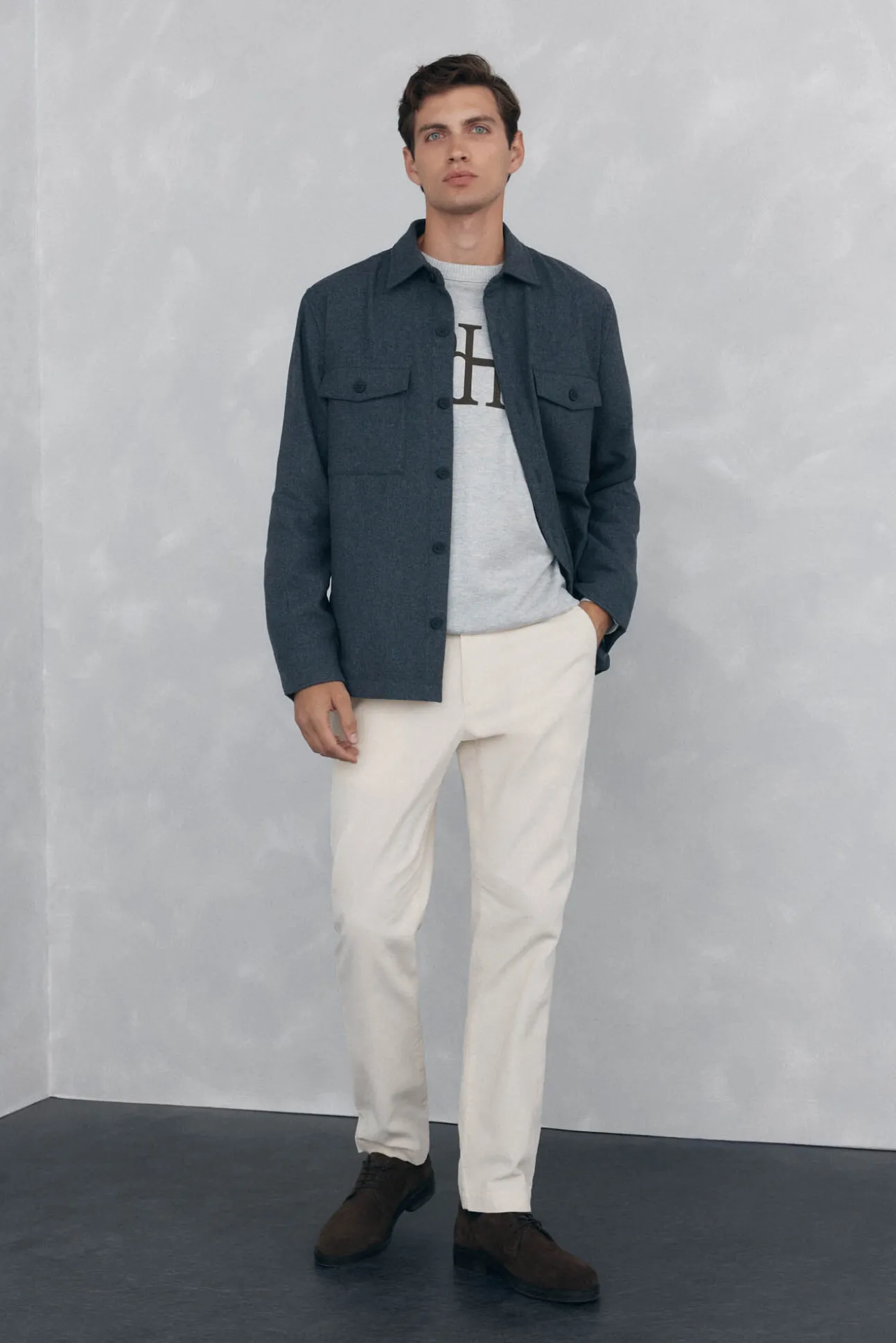 Sobrecamisa lana lisa