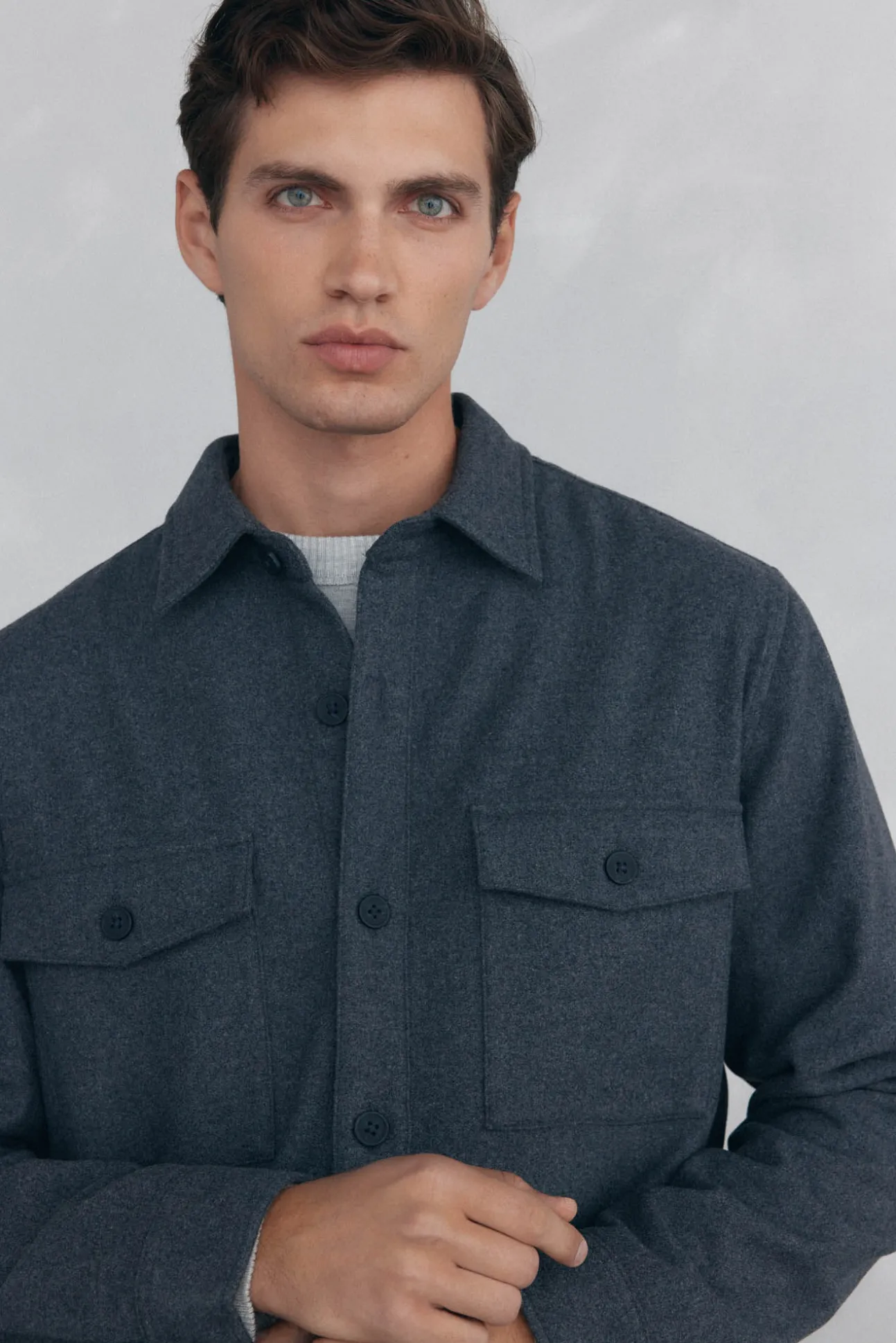 Sobrecamisa lana lisa