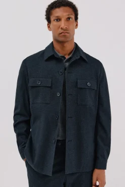 Sobrecamisa microcuadro algodón