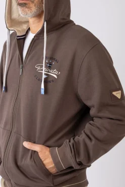 Sudadera abierta con capucha y bolsillos