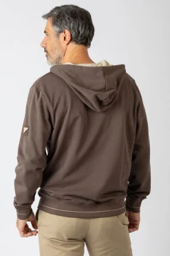 Sudadera abierta con capucha y bolsillos