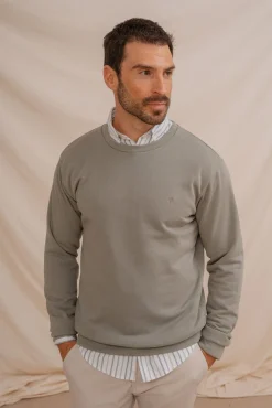 Sudadera básica de cuello redondo