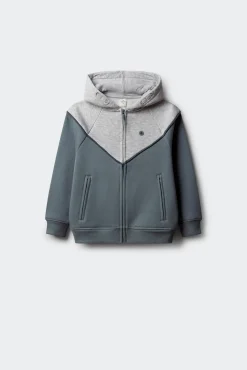 Sudadera capucha cortes niño