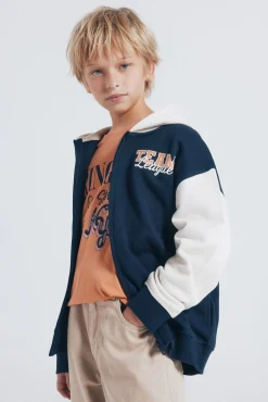 Sudadera capucha varsity niño