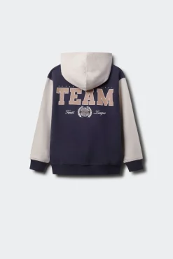 Sudadera capucha varsity niño