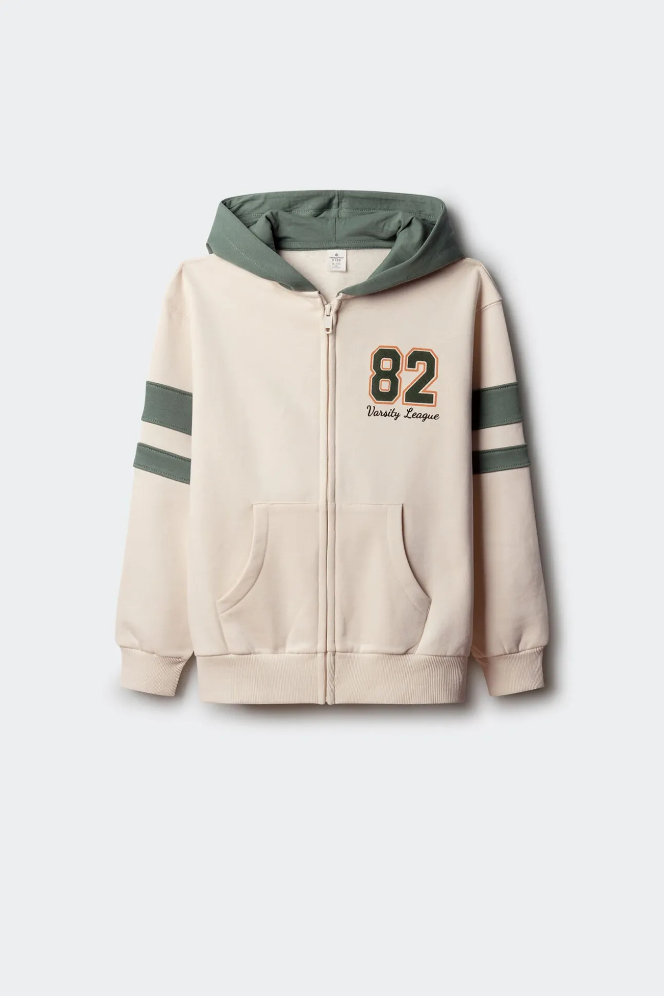 Sudadera capucha varsity niño