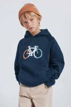Sudadera con capucha bici niño