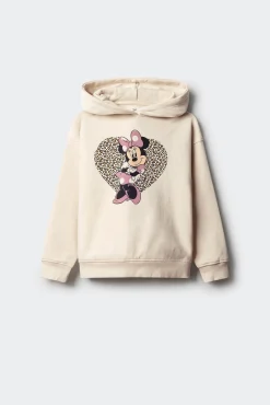 Sudadera con cpaucha Minnie leopardo niña