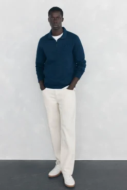 Sudadera cuello cremallera tejido técnico