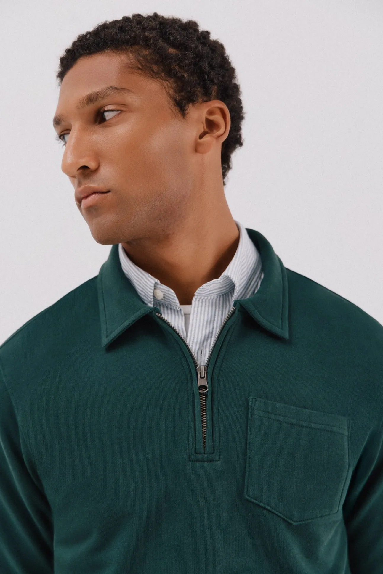 Sudadera cuello polo cremallera