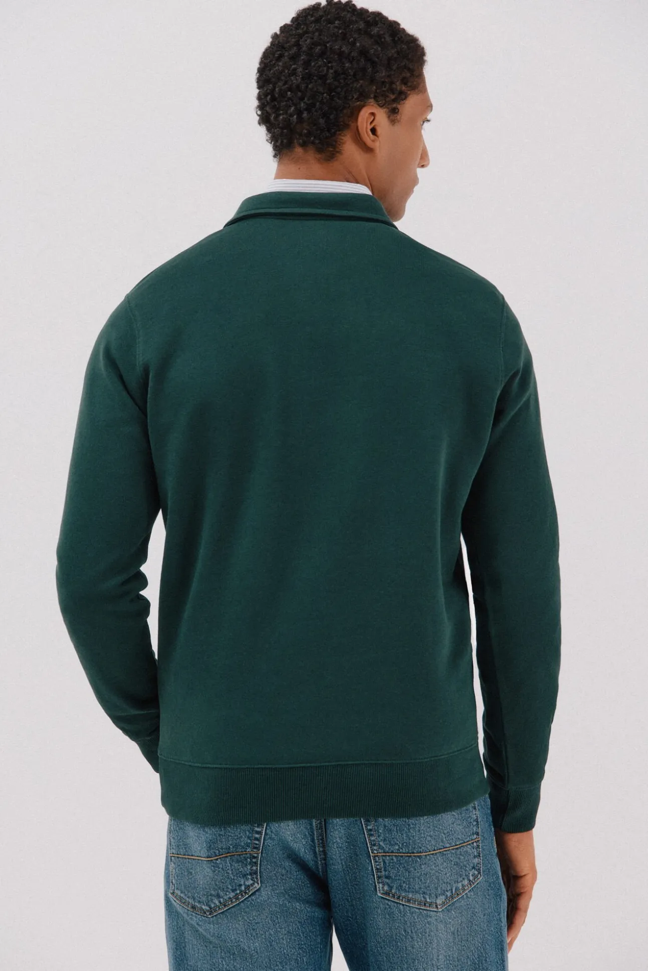 Sudadera cuello polo cremallera