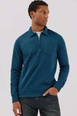 Sudadera cuello polo cremallera