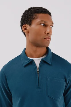 Sudadera cuello polo cremallera