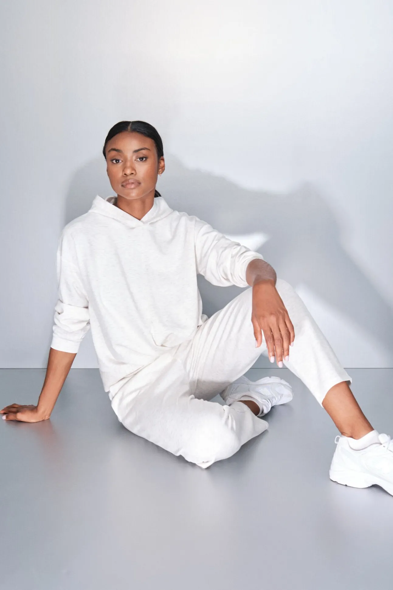 Sudadera drapeado blanco