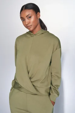 Sudadera drapeado kaki