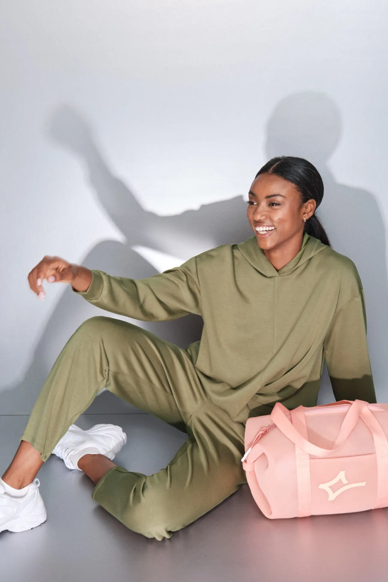 Sudadera drapeado kaki