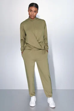 Sudadera drapeado kaki