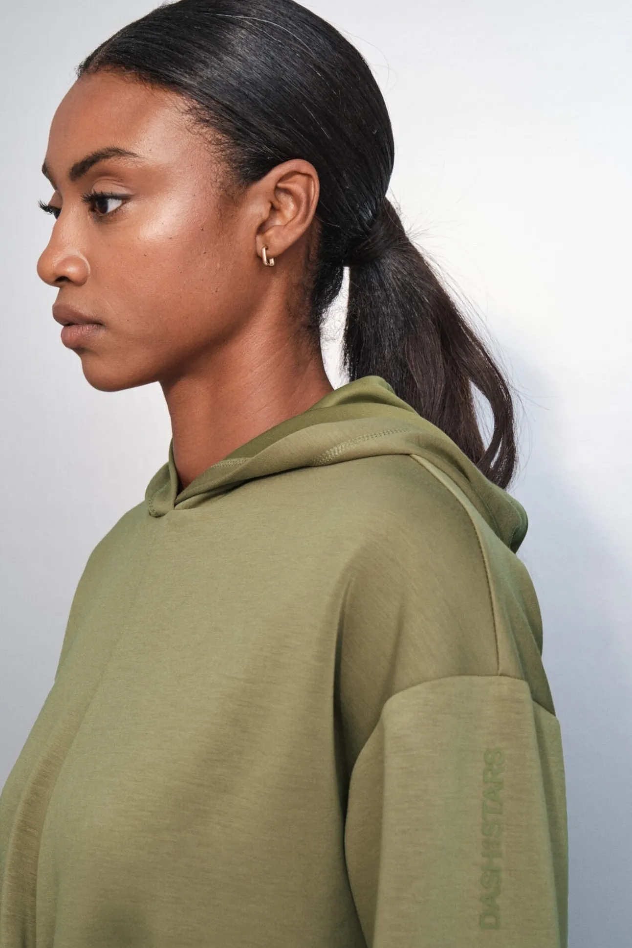 Sudadera drapeado kaki