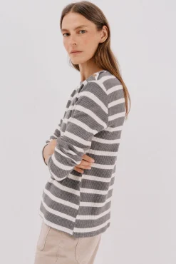 Sudadera estructura rayas