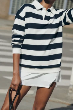 Sudadera felpa 100% algodón estampado rayas